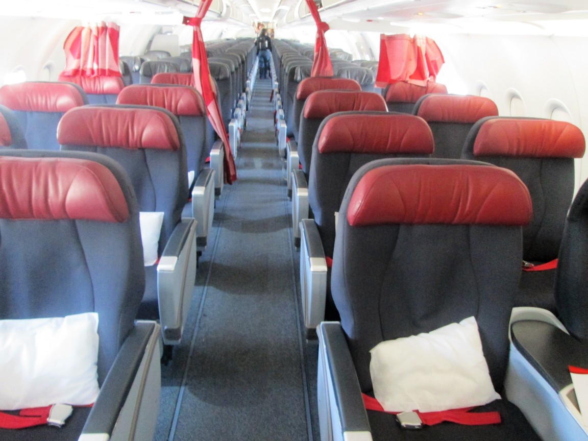 Air Canada Rouge Airbus A321 200 premium economy rouge cabin interior with 2 2 seats layout