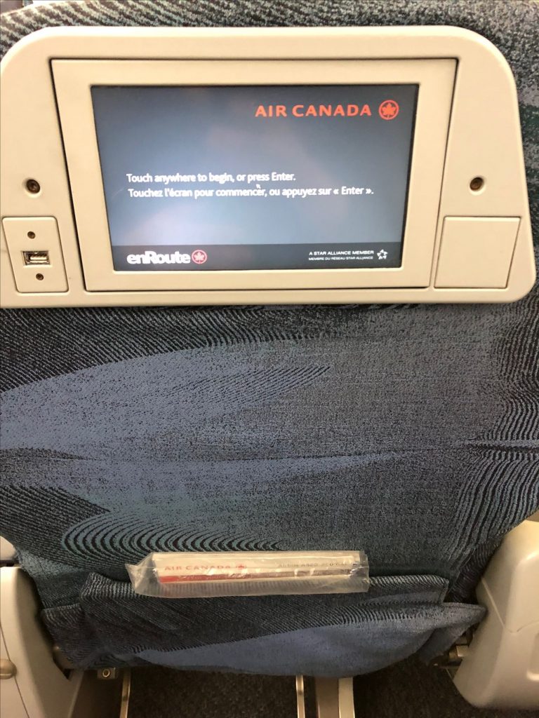 Airbus A320 200 Air Canada aircraft business class cabin backseats IFE entertainment screen system