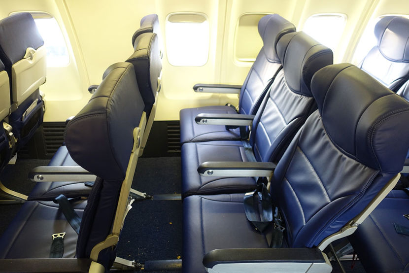Boeing 737 800 Southwest Airlines Economy Cabin Standard Coach slimline design Seats 3 3 layout