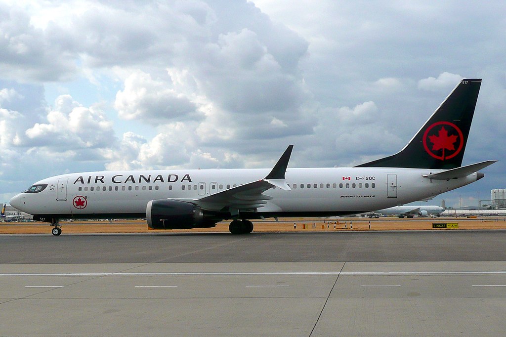 Boeing 737 MAX 8 of Air Canada C FSOC at London Heathrow Airport