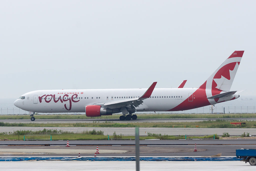 Boeing 767 33AER Air Canada Rouge C GHPN 692 AC1951 Arrived from Vancouver at Osaka Kansai Intl Airport