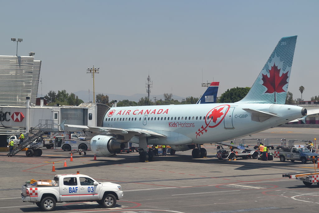 C GBIP Air Canada Airbus A319 114 cnserial number 546 Kids Horizons at Mexico City International Airport