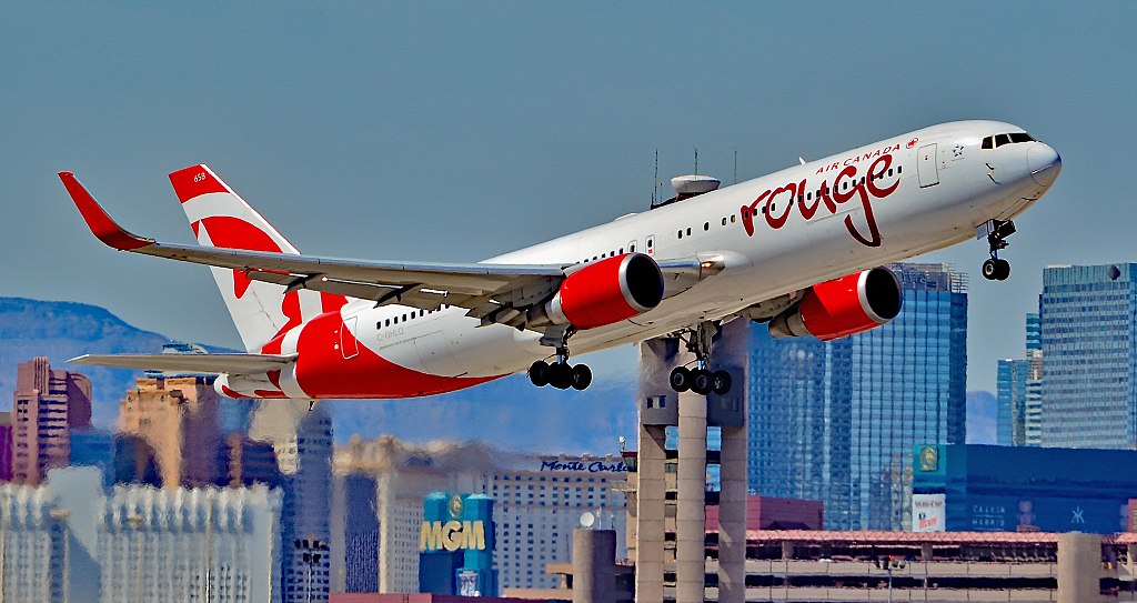 C GHLQ Air Canada Rouge Boeing 767 333ER departing Las Vegas McCarran International Airport LAS KLAS