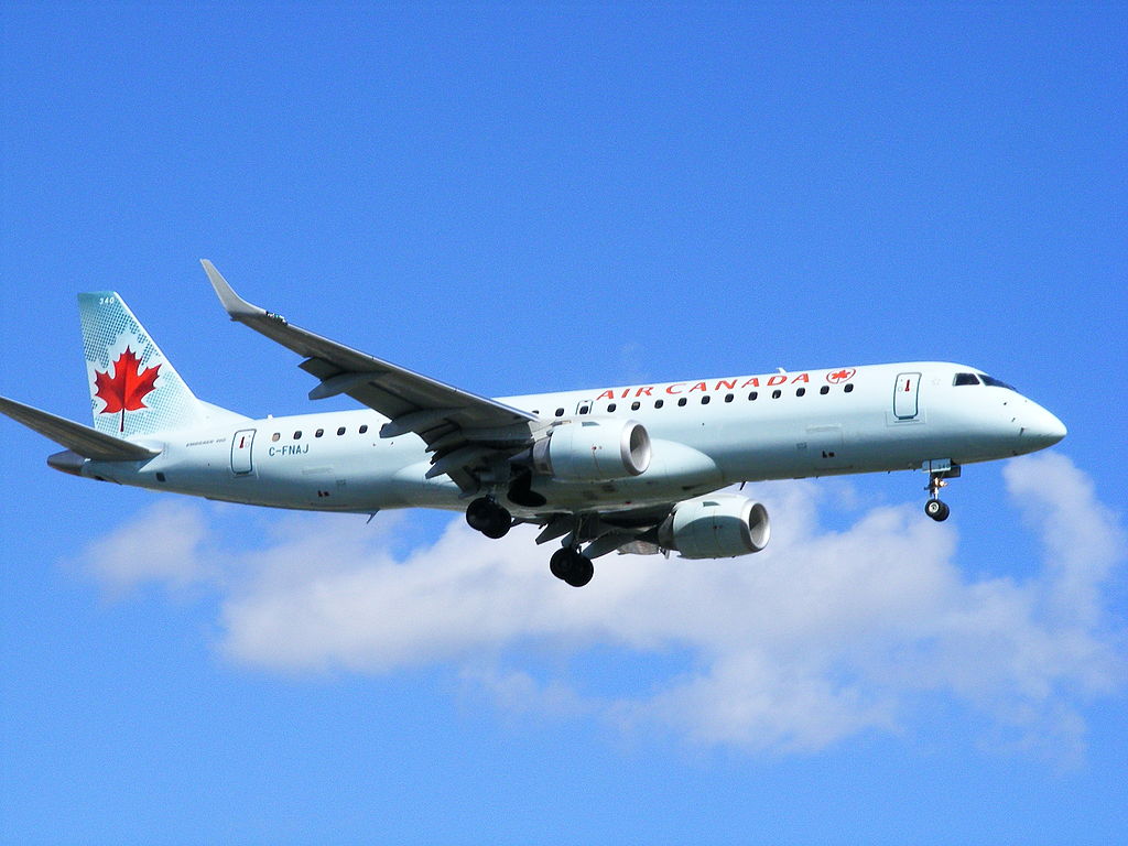 Embraer E190 of Air Canada C FNAJ at Montréal Pierre Elliott Trudeau International Airport