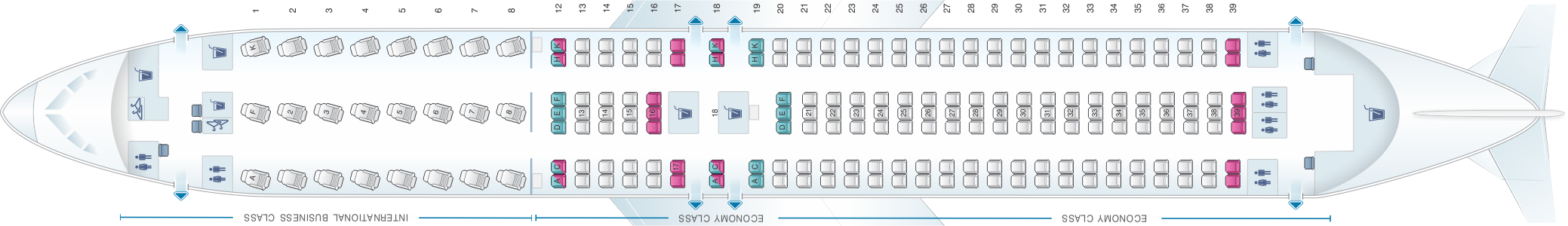 Seat Map and Seating Chart Boeing 767 300ER Air Canada