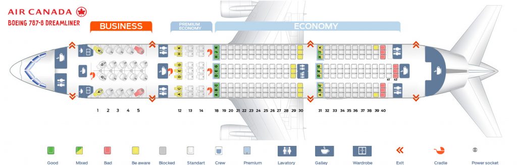 Seat Map and Seating Chart Boeing 787 8 Dreamliner Air Canada