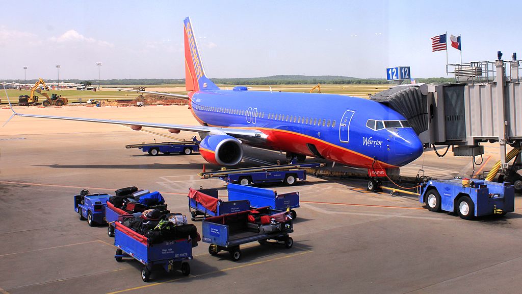 Southwest Airlines Boeing 737 800 registration number N8301J Warrior One at Austin–Bergstrom International Airport Austin Texas