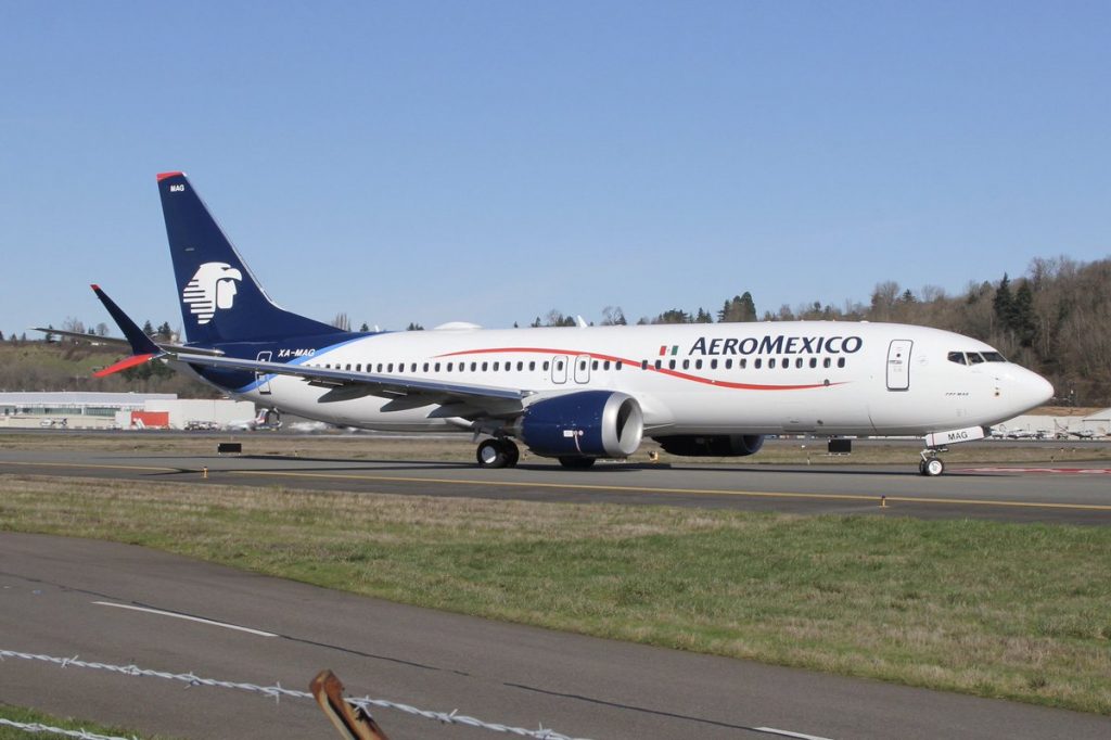 Aeromexico Boeing 737 Max 8 XA MAG performs a high speed taxi test after returning from its C1 flight at Renton