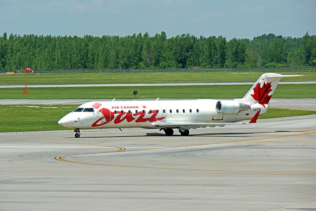 Bombardier Canadair CRJ200 of Air Canada Express Jazz C GKFR at Montréal Pierre Elliott Trudeau International Airport
