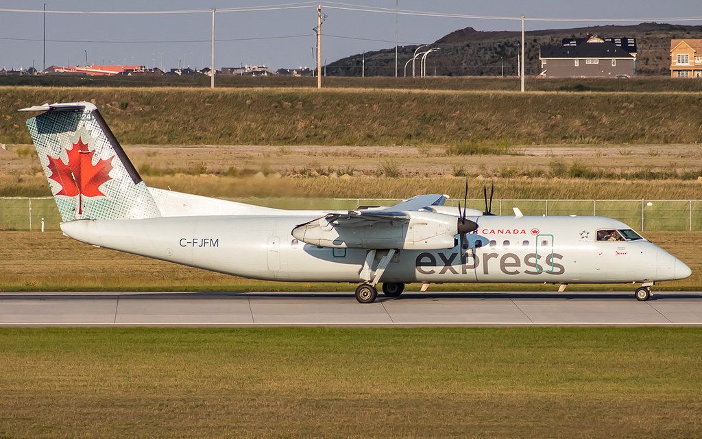 C FJFM Air Canada Express Bombardier DHC 8 311 at Calgary Airport