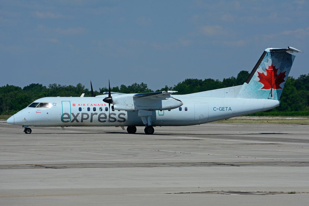 C GETA Bombardier de Havilland Canada DHC 8 301 Air Canada express operated by JAZZ Aviation at Hamilton International Airport YHM
