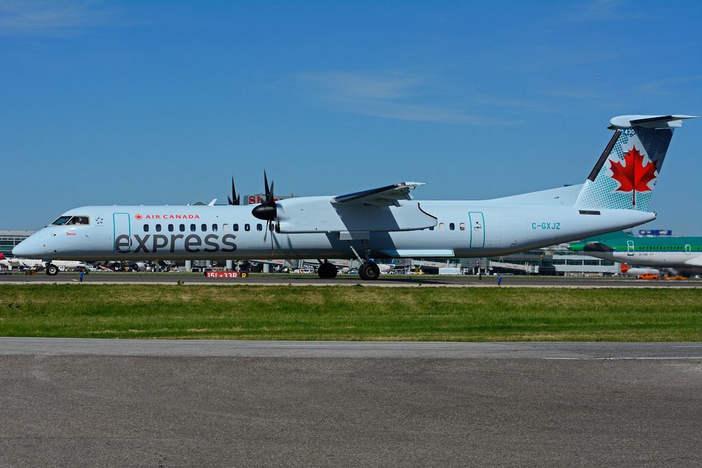 C GXJZ Bombardier DHC 8Q 402 Air Canada express operated by JAZZ Aviation at Toronto Lester B. Pearson Airport YYZ