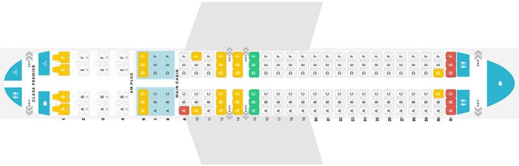 Seat Map and Seating Chart Aeromexico Boeing 737 Max 8
