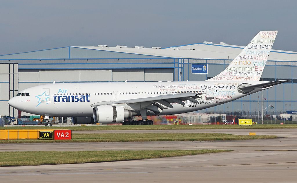 Air Transat Airbus A310 300 C GLAT Special Welcome Colour Scheme at Manchester Airport