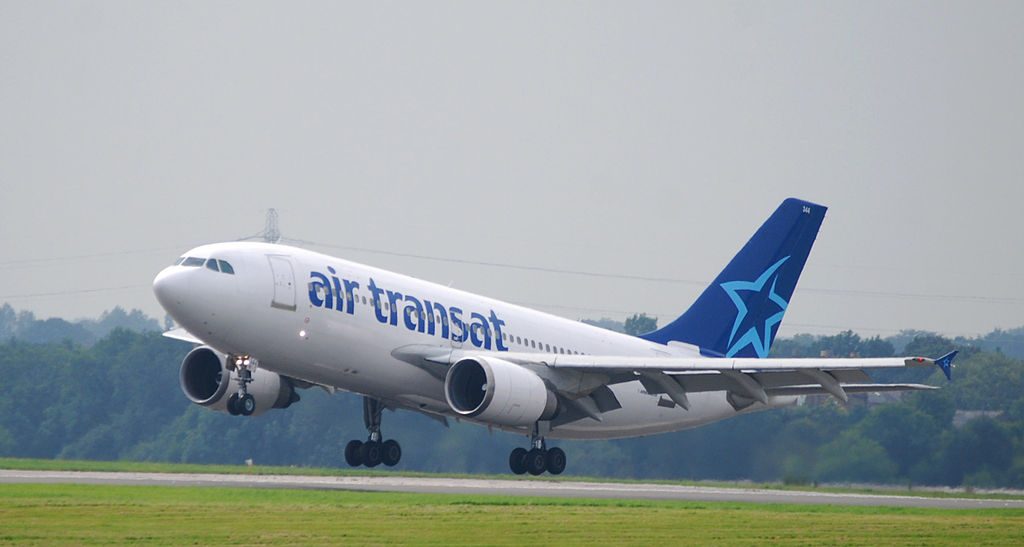 Air Transat Airbus A310 304 Fleet Number 344 C GTSY landing at Manchester Airport