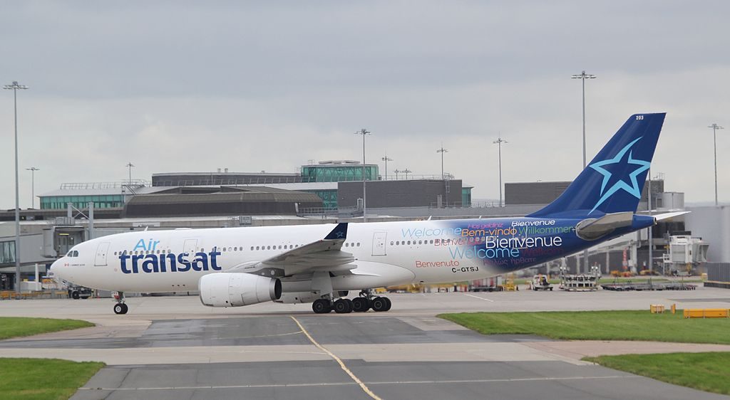 Air Transat Airbus A330 200 C GTSJ at Manchester Airport