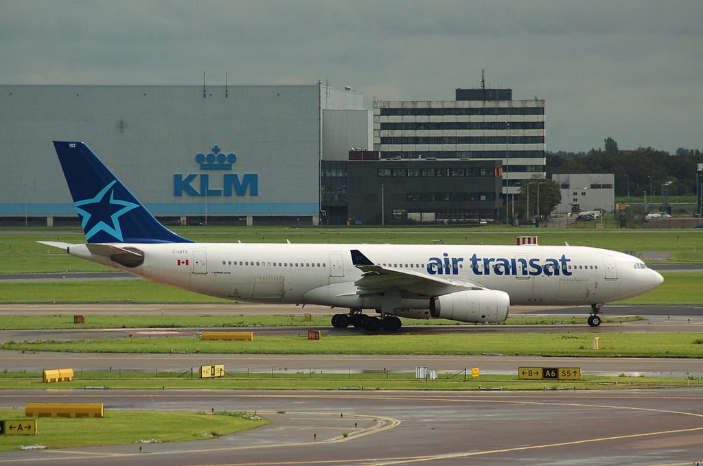Airbus A330 243 Air Transat Aircraft Fleet C GITS taxiing at Amsterdam Schiphol AMS EHAM Netherlands