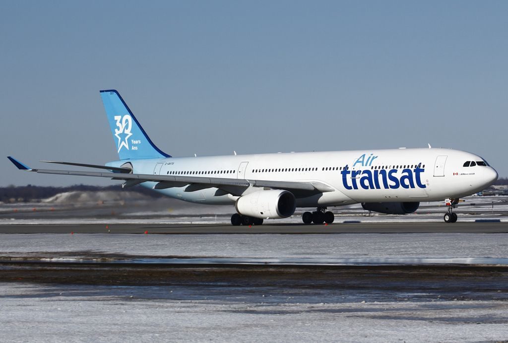 Airbus A330 300 of Air Transat C GKTS on special 30 Years tail livery at Montréal Pierre Elliott Trudeau International Airport