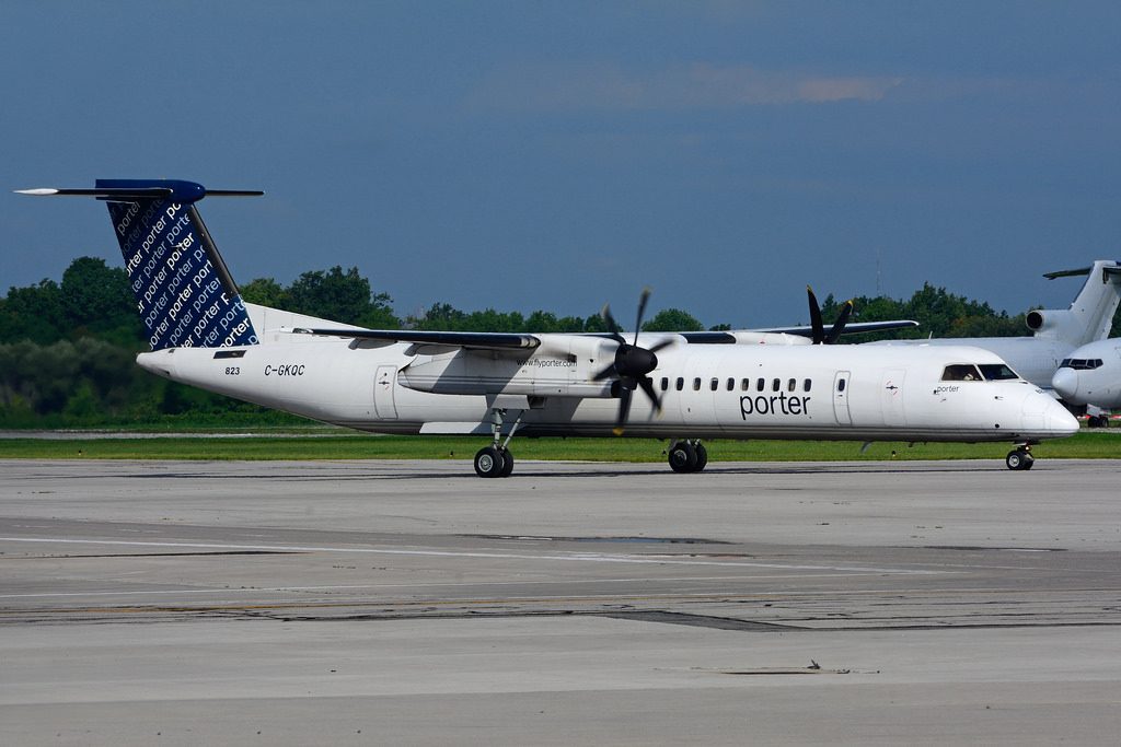 C GKQC Bombardier DHC 8Q 400 Porter Airlines at Hamilton International Airport YHM