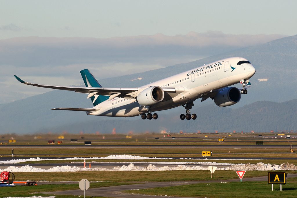 Cathay Pacific Airbus A350 900 B LRL at Vancouver International Airport