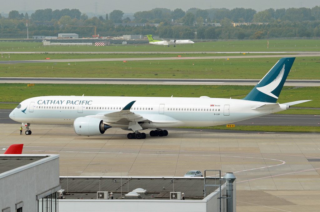 Cathay Pacific Airways Airbus A350 941 B LRP at Düsseldorf Airport