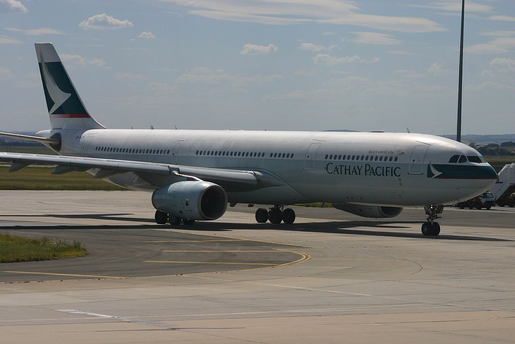 Cathay Pacific B HLP Airbus A330 300 at Melbourne Tullamarine Airport Australia