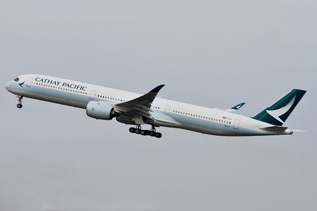 Cathay Pacific B LXF Airbus A350 1000 at Amsterdam Schiphol Airport