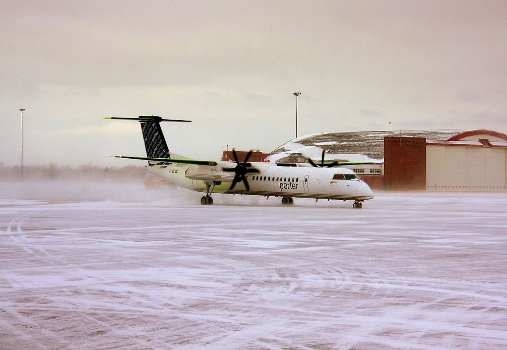 De Havilland Canada DHC 8 400 of Porter Airlines C GLQE Covered in type 4 anti ice