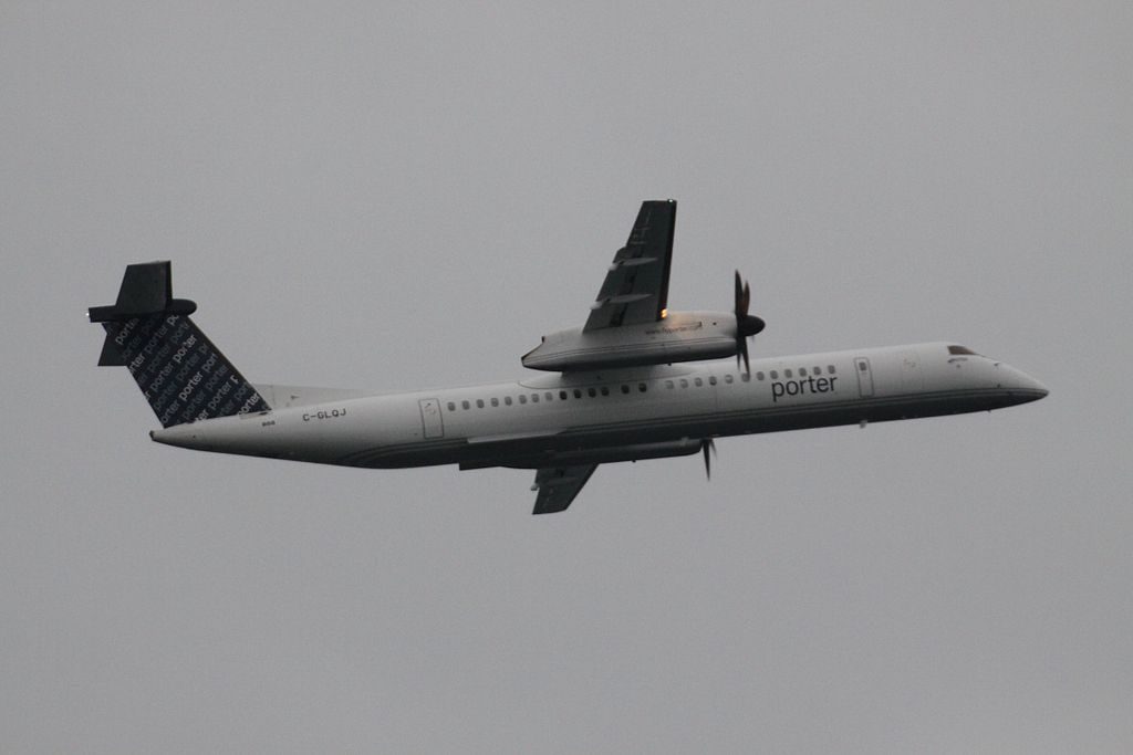 Porter Airlines C GLQJ Bombardier Dash 8 Q400 departing at Billy Bishop Toronto City Airport