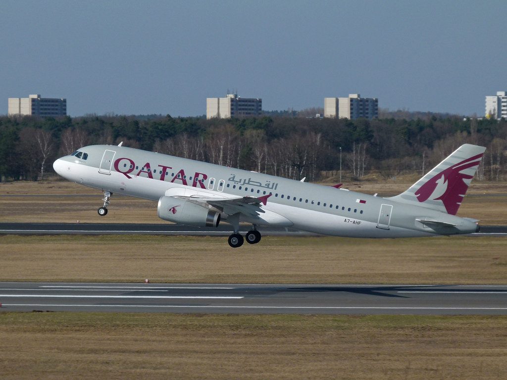 Qatar Airways A7 AHF Airbus A320 232 at Berlin Tegel Airport