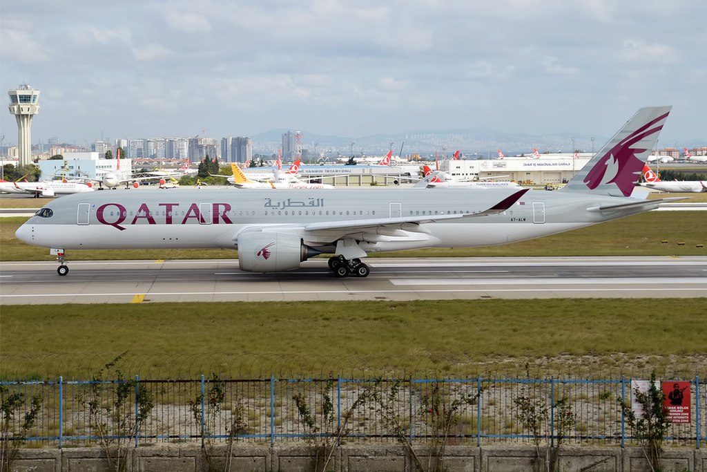 Qatar Airways A7 ALW Airbus A350 941 at Istanbul Atatürk Airport