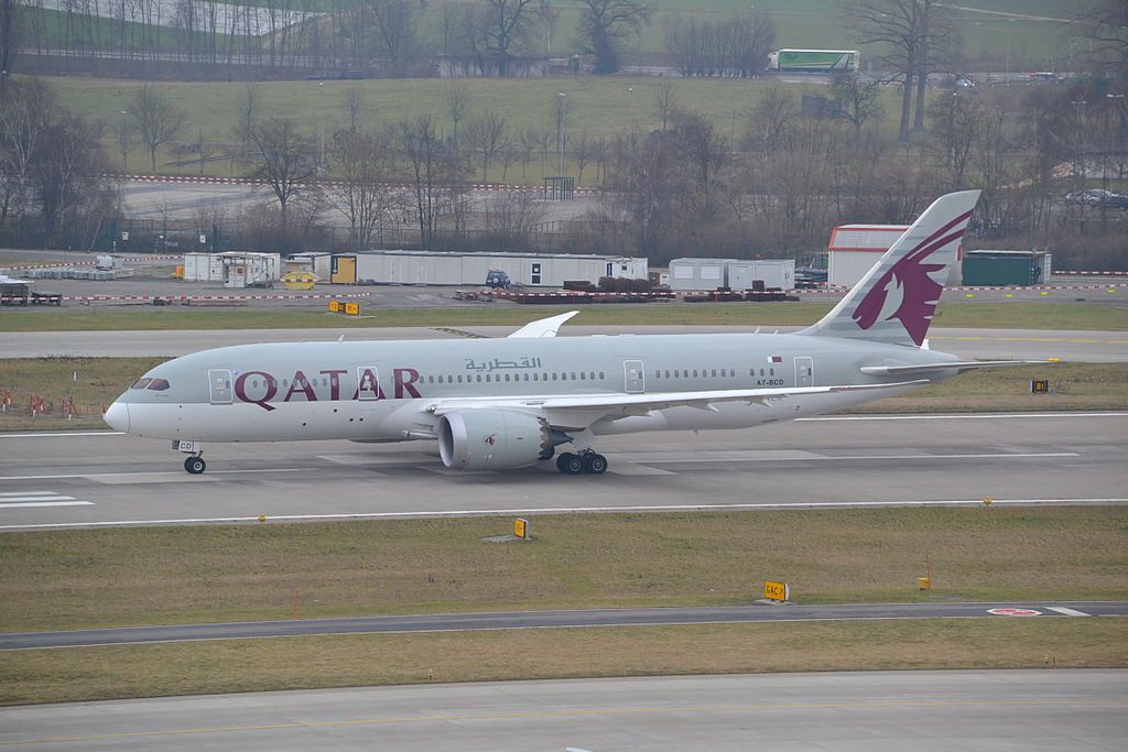 Qatar Airways A7 BCD Boeing 787 8 Dreamliner departing Zurich ZRH