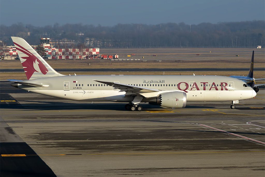 Qatar Airways A7 BCG Boeing 787 8 Dreamliner at Milan Malpensa Airport