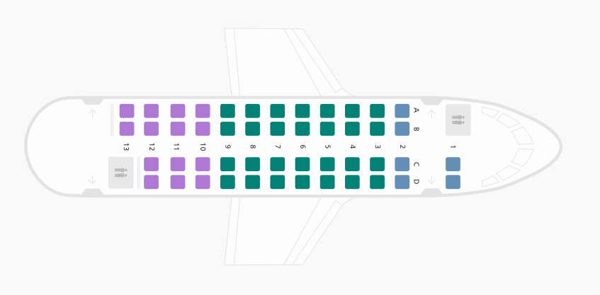 Seat Map and Seating Chart ATR 42 300 Aer Lingus Regional Stobart Air
