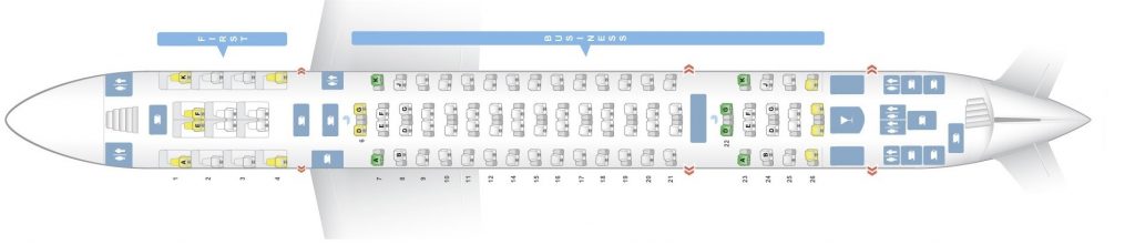 Seat Map and Seating Chart Airbus A380 800 Emirates Three Class V2 Upper Deck