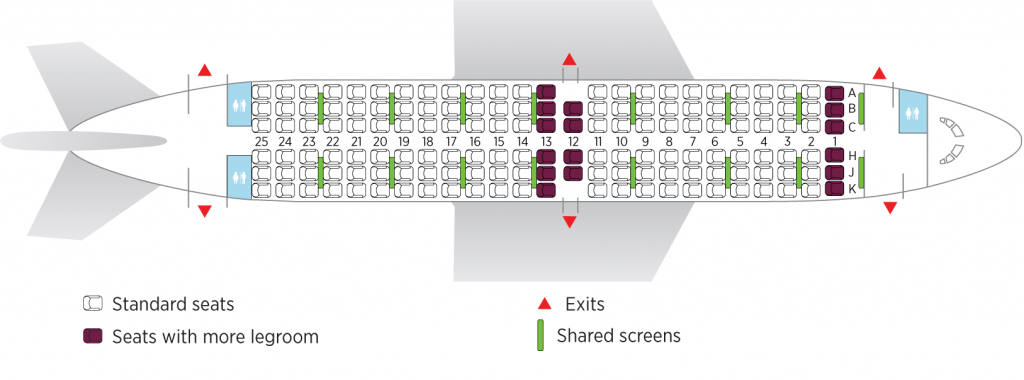 Seat Map and Seating Chart Boeing 737 700 Air Transat on flights to the United States and South