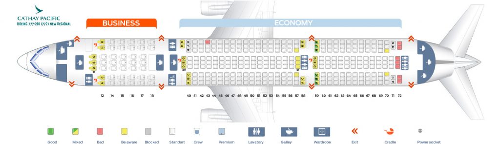 Seat Map and Seating Chart Boeing 777 200 Cathay Pacific