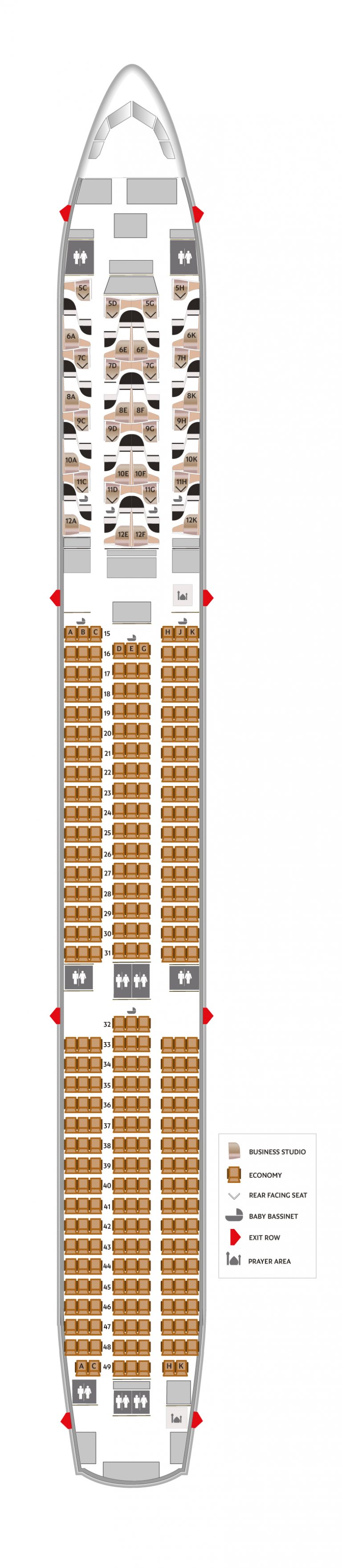 Etihad 787 Seat Map