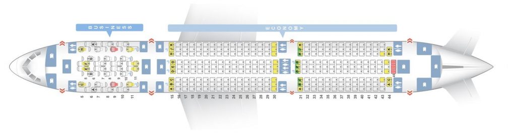 Seat Map and Seating Chart Boeing 787 9 Dreamliner Two Class Etihad Airways
