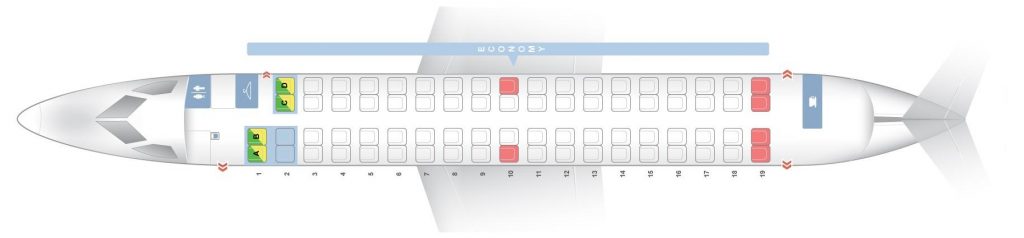 Seat Map and Seating Chart Bombardier Dash 8 Q400 Porter Airlines