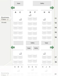 Seat Map and Seating Chart Singapore Airlines Boeing 777 200 Version 3 Business Class