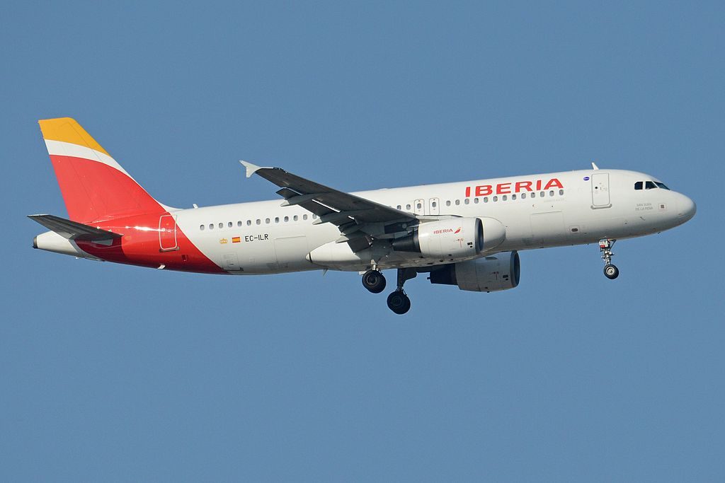Airbus A320 214 EC ILR San Juan de la Peña Iberia at Madrid Barajas Airport