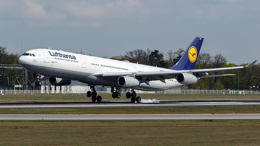 D AIFD Airbus A340 313 of Lufthansa Gießen at Frankfurt Airport