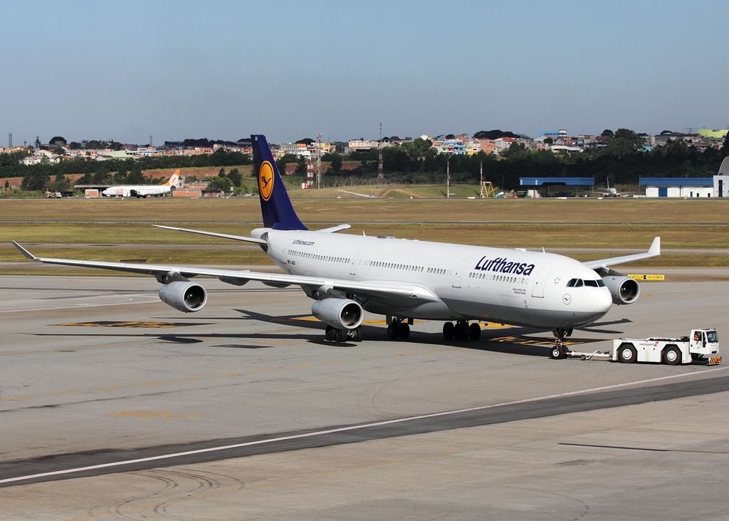 D AIGU Airbus A340 313X Lufthansa Castrop Rauxel at São Paulo Guarulhos International Airport