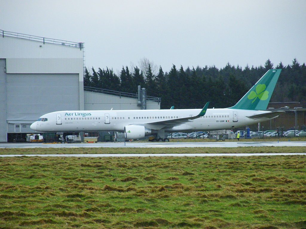 EI LBR Boeing 757 200 of Aer Lingus ASL Airlines Ireland St Otteran Odhrán at Shannon Airport