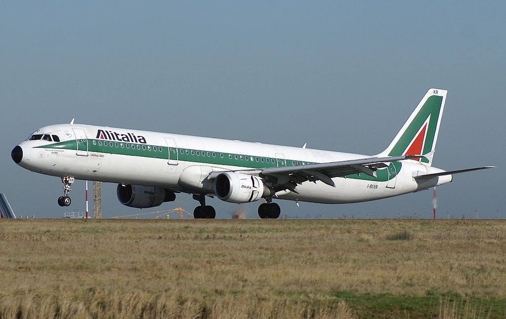 I BIXR Airbus A321 100 of Alitalia Piazza del Campidoglio ROMA landing at Paris Charles de Gaulle Airport