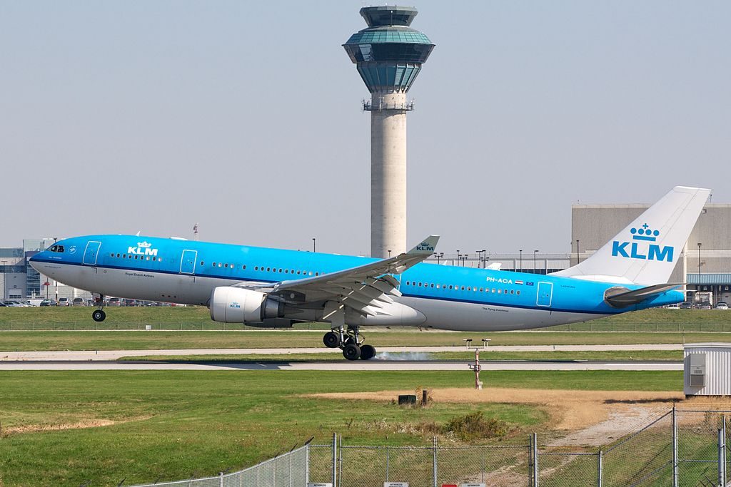 KLM Airbus A330 200 PH AOA Dam Amsterdam landing at Toronto Pearson International Airport