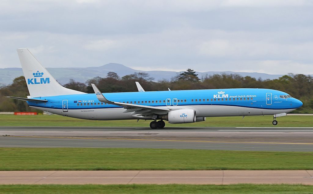 KLM Royal Dutch Airlines Boeing 737 9K2 PH BXS Buizerd Buzzard at Manchester Airport