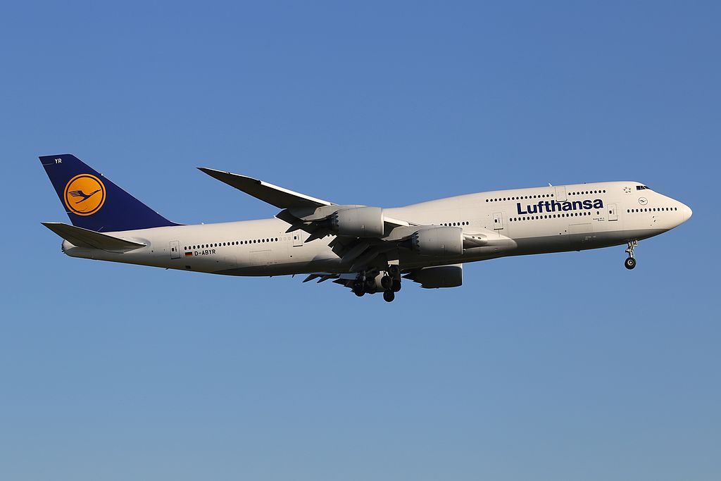 Lufthansa Boeing 747 830 D ABYR Bremen at Frankfurt am Main