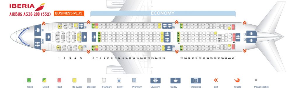 Seat Map and Seating Chart Airbus A330 200 Iberia